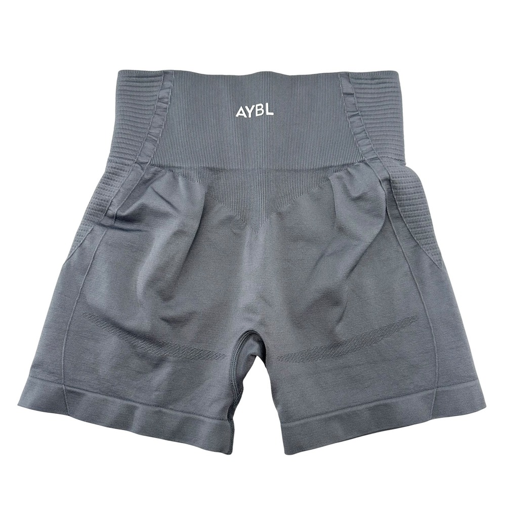 AYBL High Waist Biker Shorts • Medium • gray • activewear gym workout running